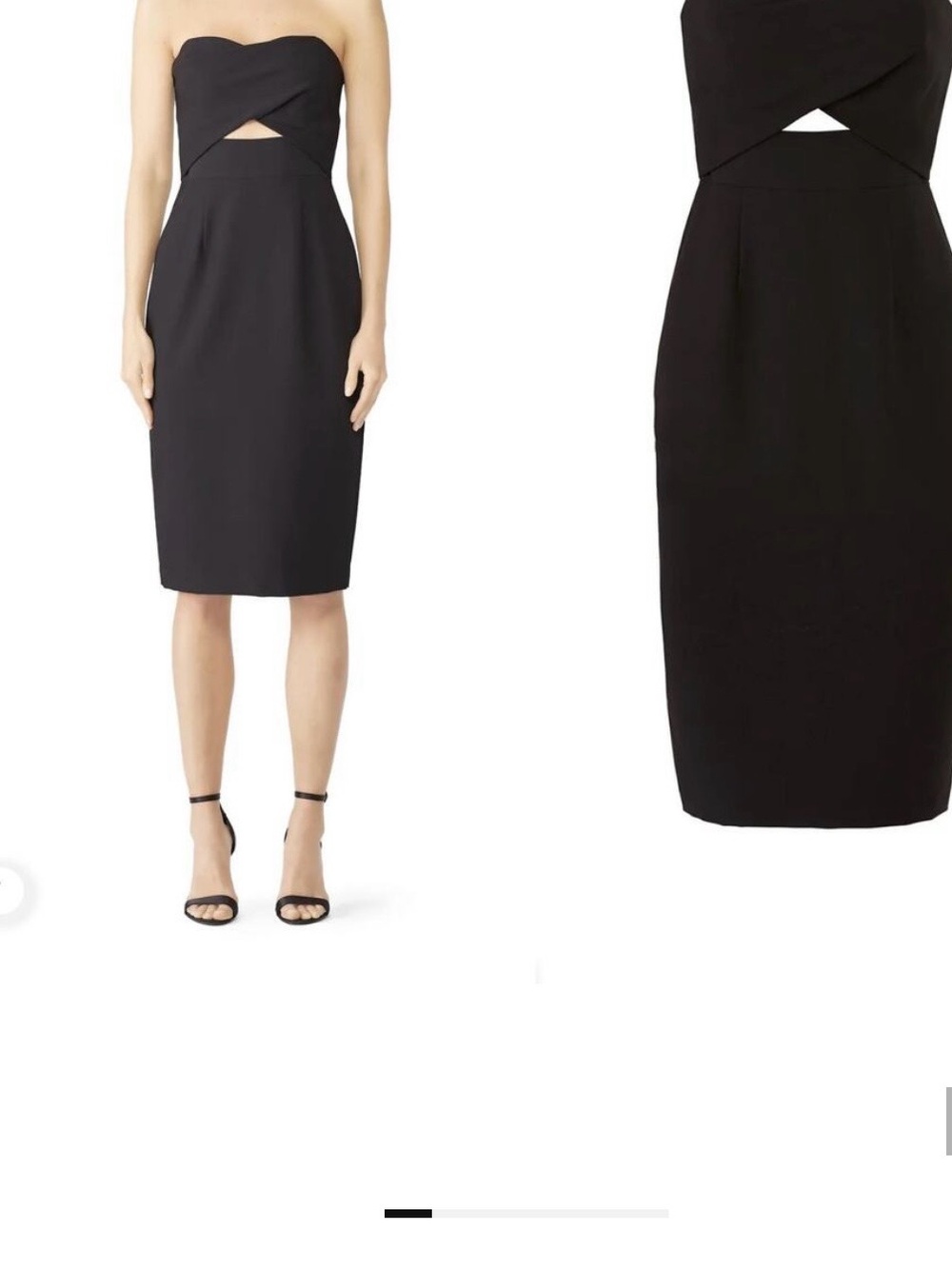 Eve Black Strapless Cutout Sheath Dress